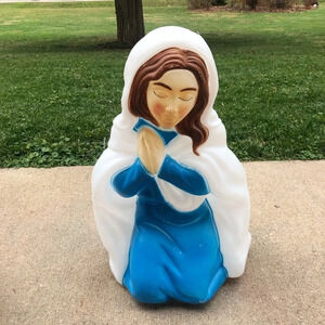 Vintage Nativity Mary 27” Plastic Blow Mold 1995 Holiday Retro Kitsch No Light